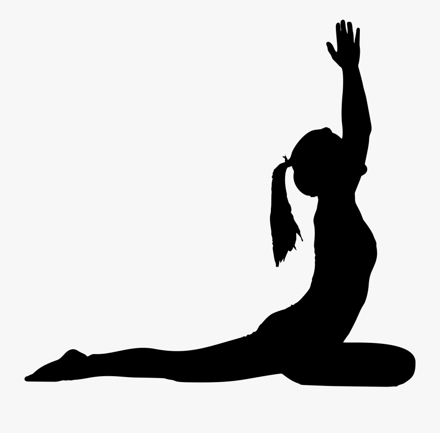 Female Yoga Pose Silhouette - Yoga Pose Silhouette Png, Transparent Clipart