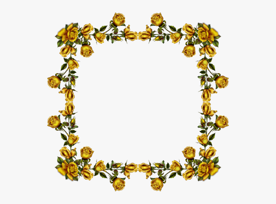 Transparent Golden Flower Png - Corner Golden Flower Png, Transparent Clipart