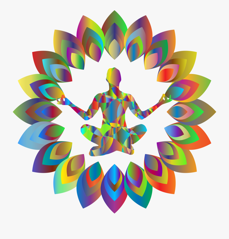 Clipart Prismatic Abstract Blossom Yoga Pose - Exercise Physical Fitness Clipart, Transparent Clipart