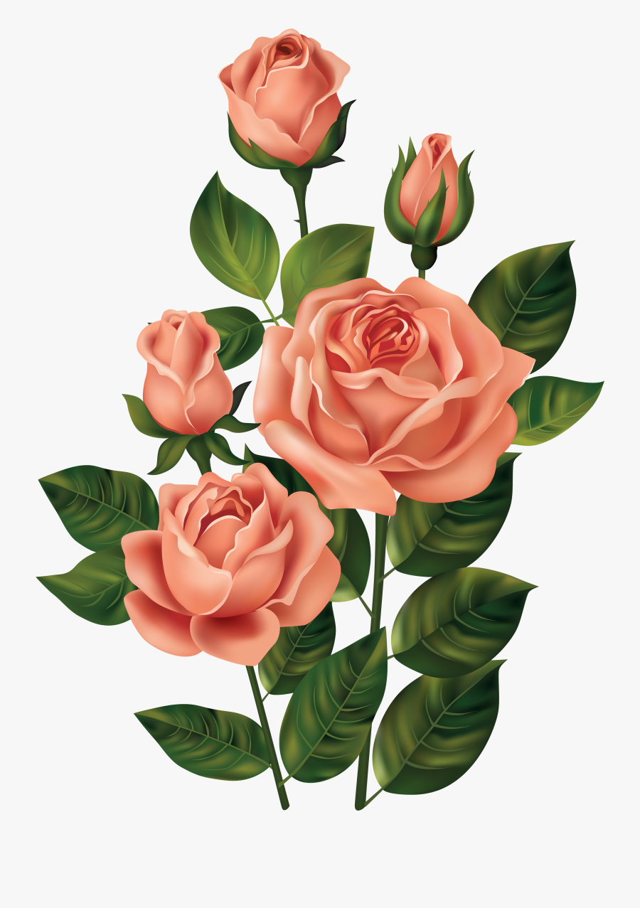 Roses Png Clipart Image-455354616 - Stickers Flower Vintage Png, Transparent Clipart