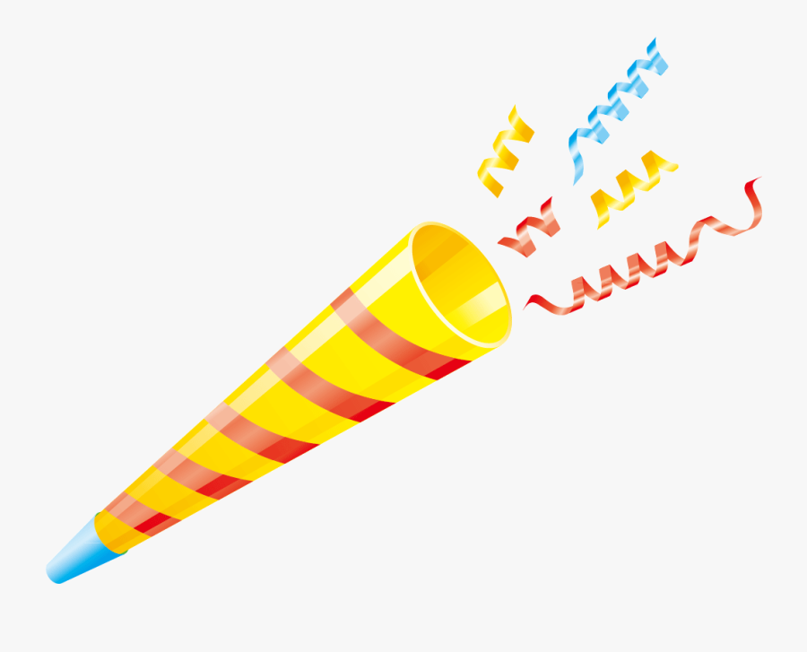 Confetti Birthday Party Horn Clip Art, Transparent Clipart