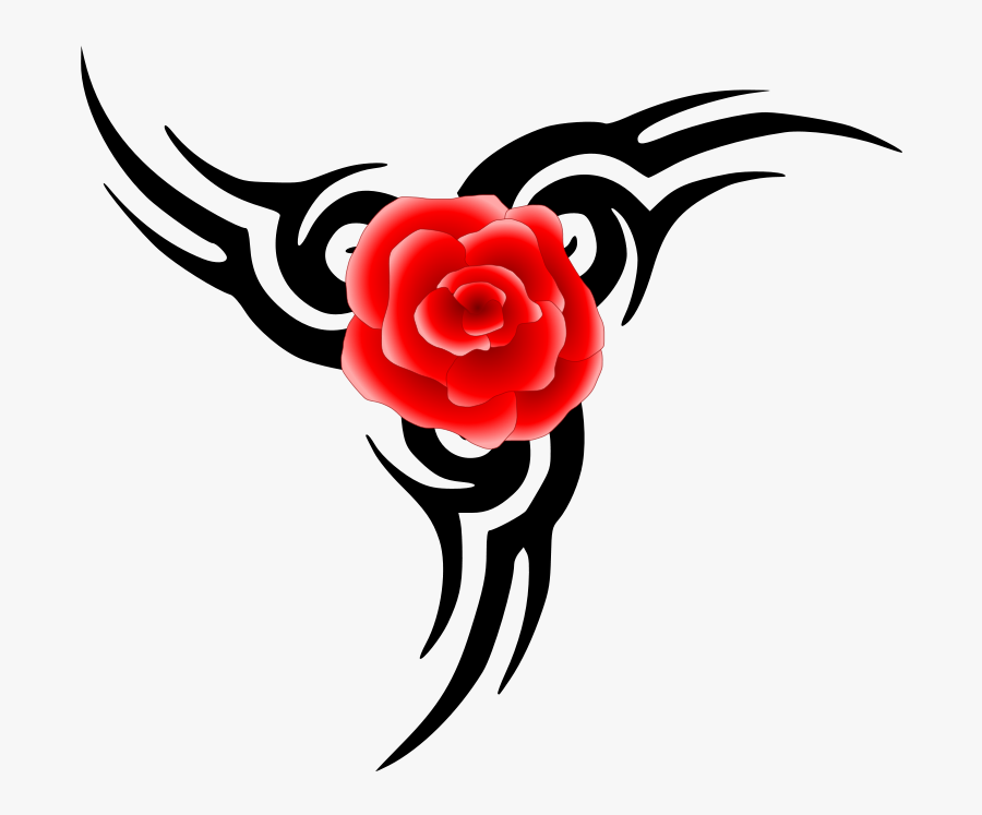 Tribal Tattoo With Rose Svg Clip Arts, Transparent Clipart