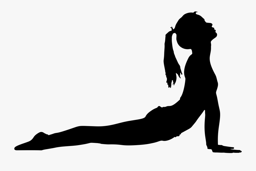 Female Yoga Pose Silhouette, Transparent Clipart