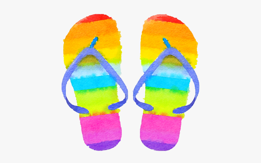 Summer Colorful Flip Flops, Transparent Clipart