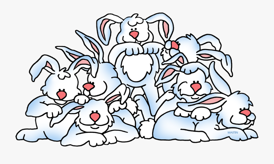 Seven Rabbits, Transparent Clipart
