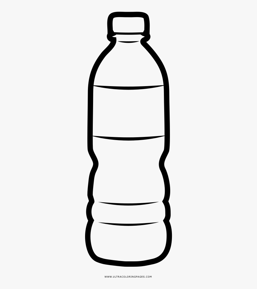 Water Bottle Coloring Page, Transparent Clipart