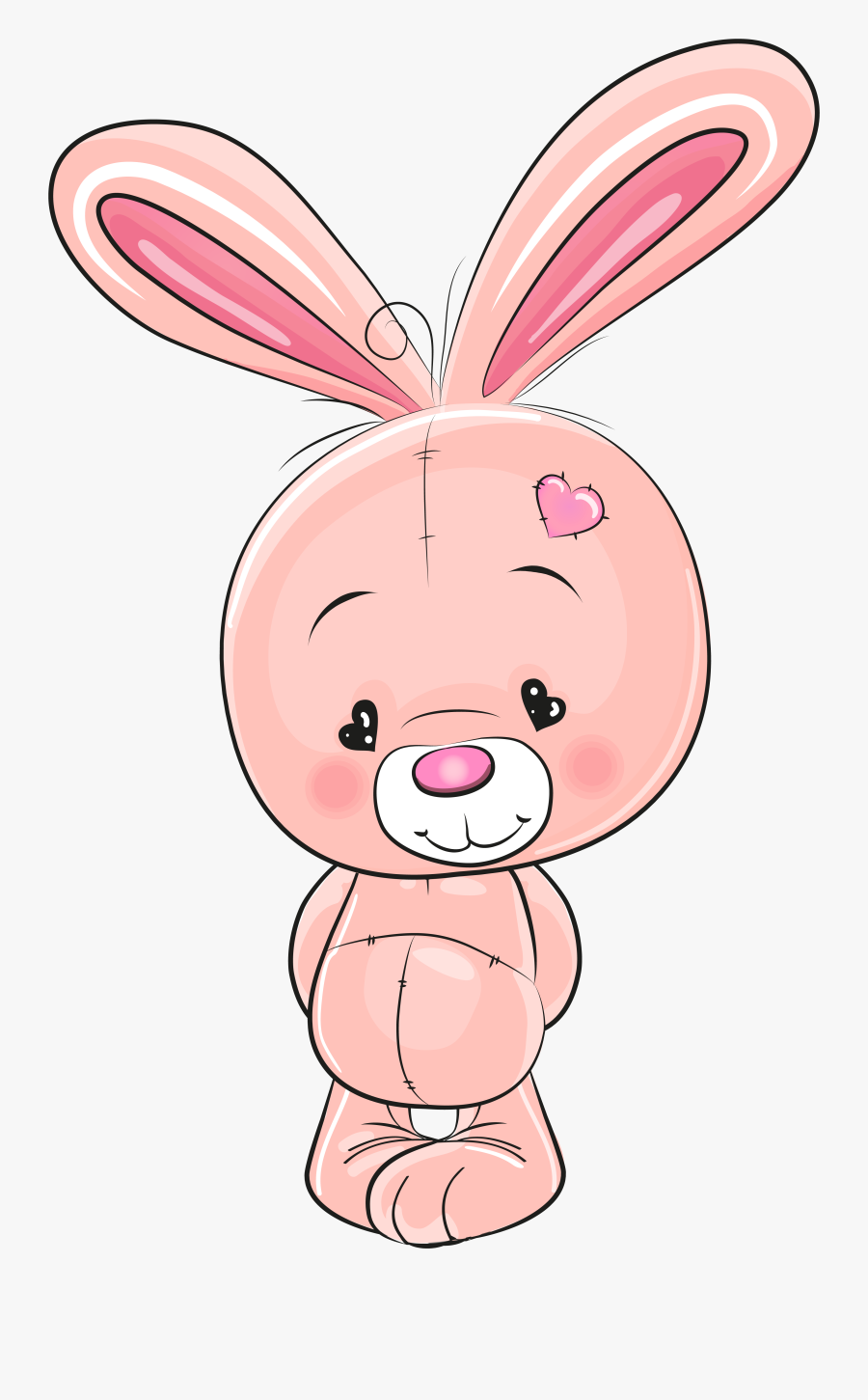 Cute Pink Bunny Png Clip Art Image, Transparent Clipart