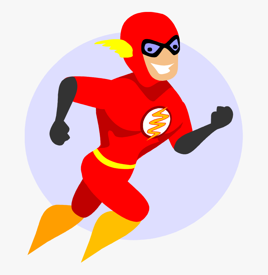Free Flash Superhero Cartoon Character Vector Clip, Transparent Clipart