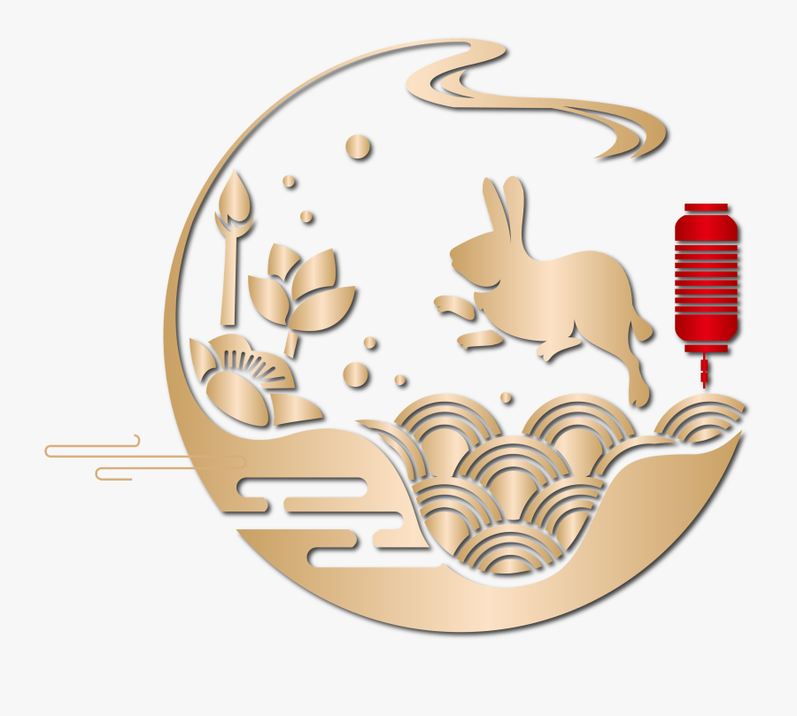 M#autumn Festival Moon Rabbit Clip Art, Transparent Clipart