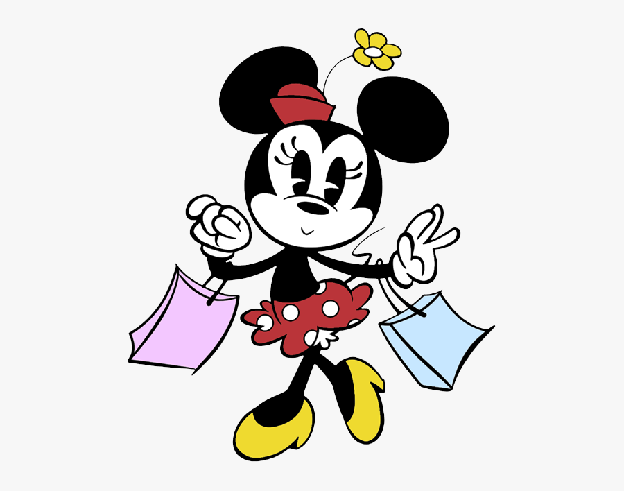 Shopping Clipart Minnie Mouse - Minnie Mouse Go Shopping, Transparent Clipart