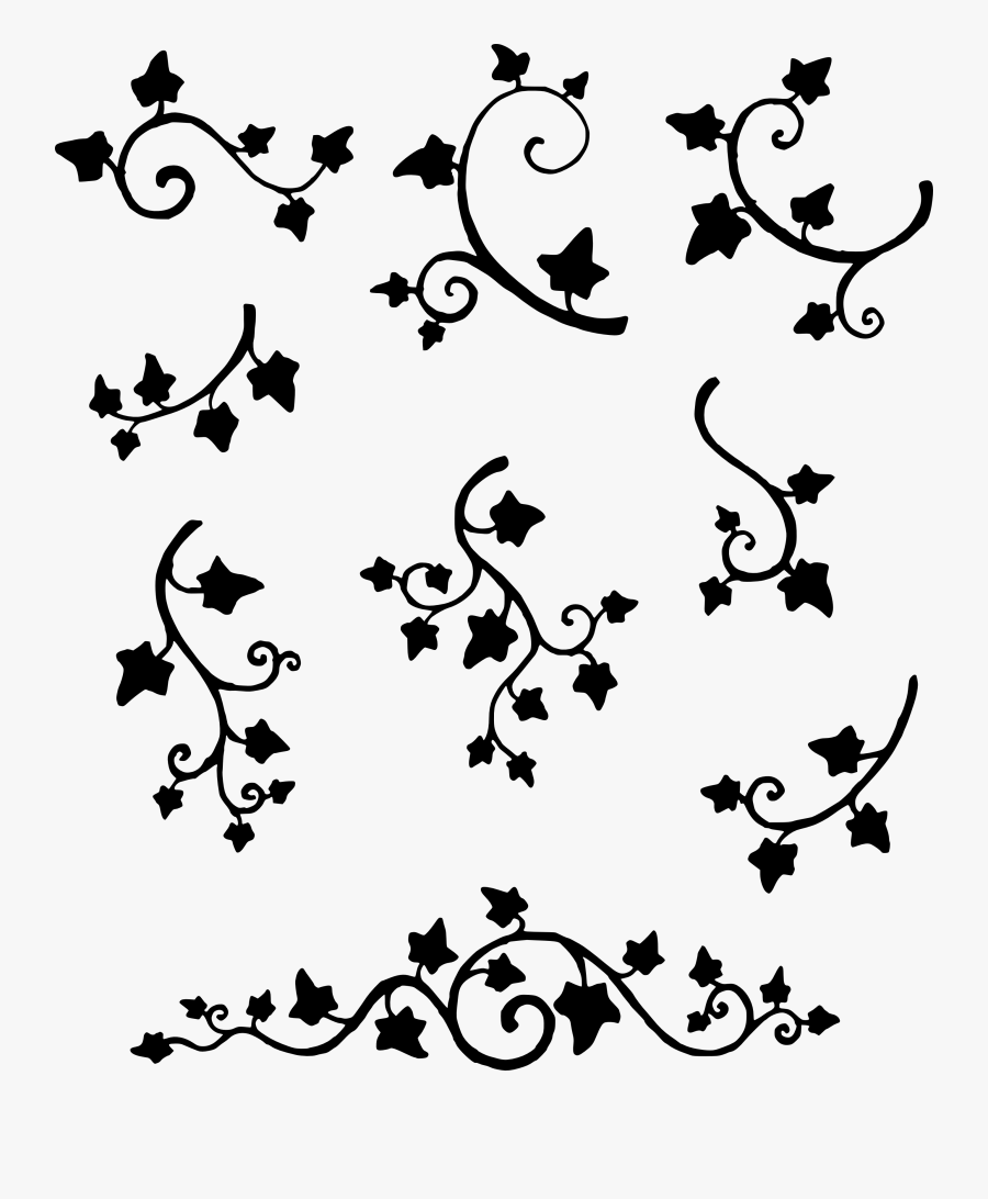 Line Clipart Ivy - Simple Ivy Tattoo Design, Transparent Clipart