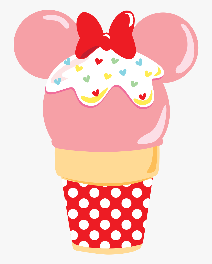 Minniecupcake - Minnie Mouse Ice Cream Cone, Transparent Clipart