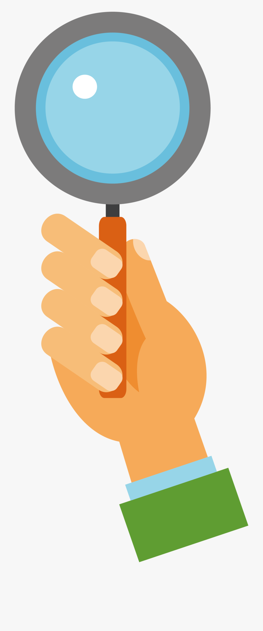 Magnifying Glass Computer File - Hand Holding Magnifying Glass Vector, Transparent Clipart