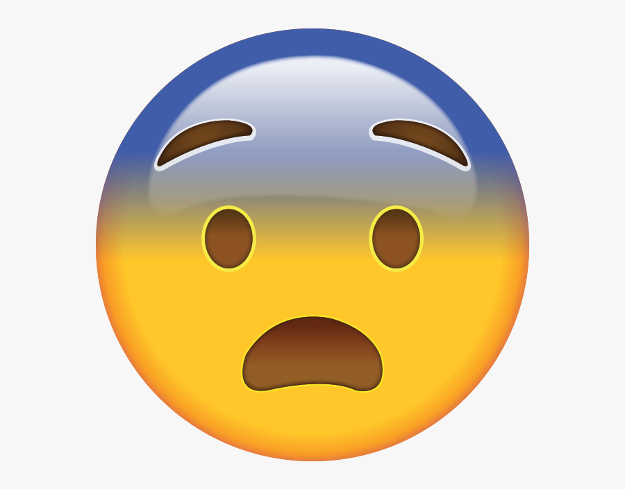 Fearful Face Emoji - Emoticon Fear Png, Transparent Clipart