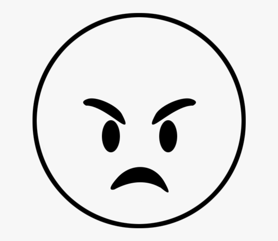 Transparent Angry Emoji Png - Angry Emoji Black And White, Transparent Clipart