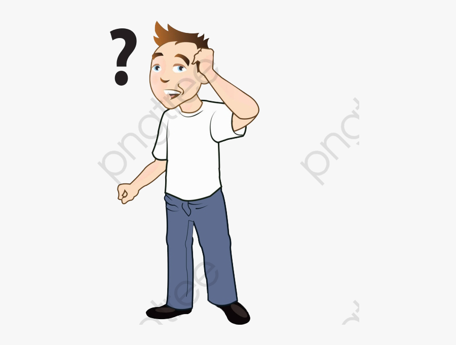 Man Clipart Cartoon - Transparent Background Doubt Png, Transparent Clipart