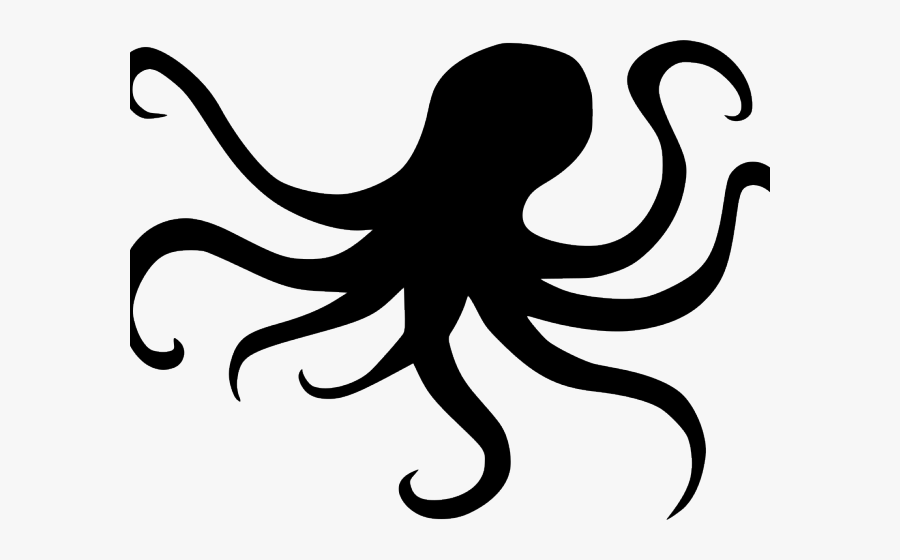 Silhouette Octopus Clipart Black And White, Transparent Clipart