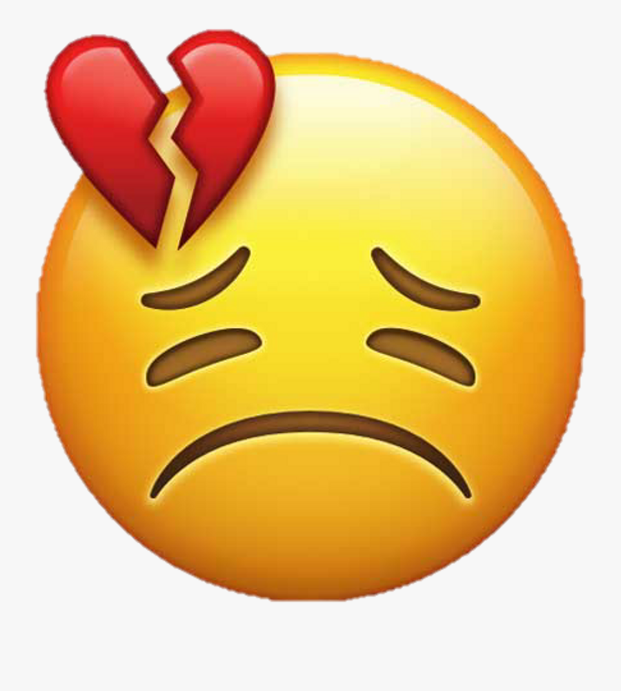 Sad Emoji Clipart Heartbroken - Red Heart Broken Emoji, Transparent Clipart