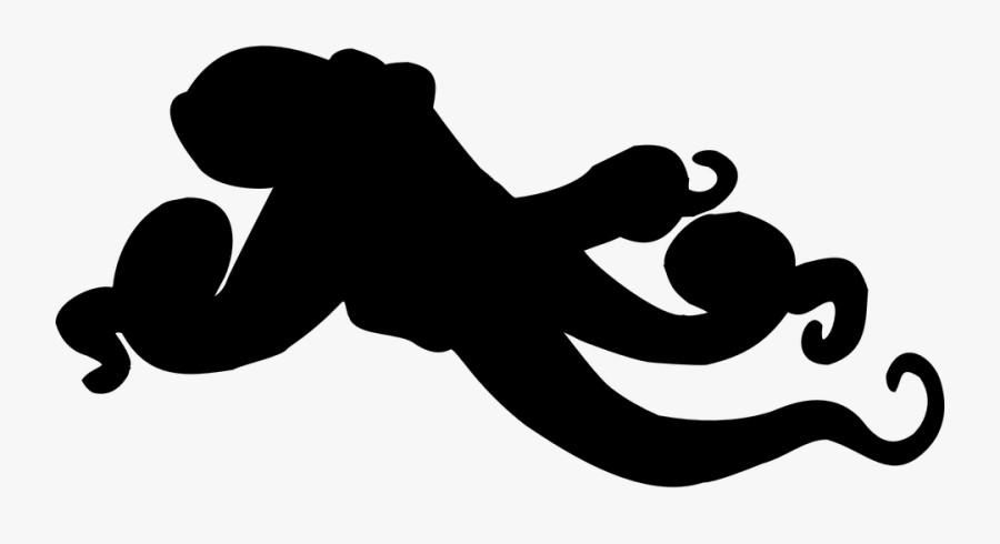 Squid Octopus Kraken Clip Art - Silhouette Octopus Vector, Transparent Clipart