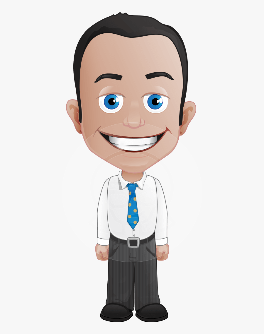 Businessman Clipart Male Character - Animated Simple Man, Transparent Clipart