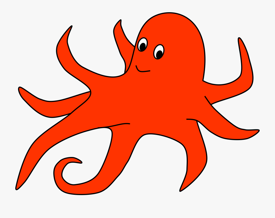 Marine - Orange Octopus Clipart, Transparent Clipart
