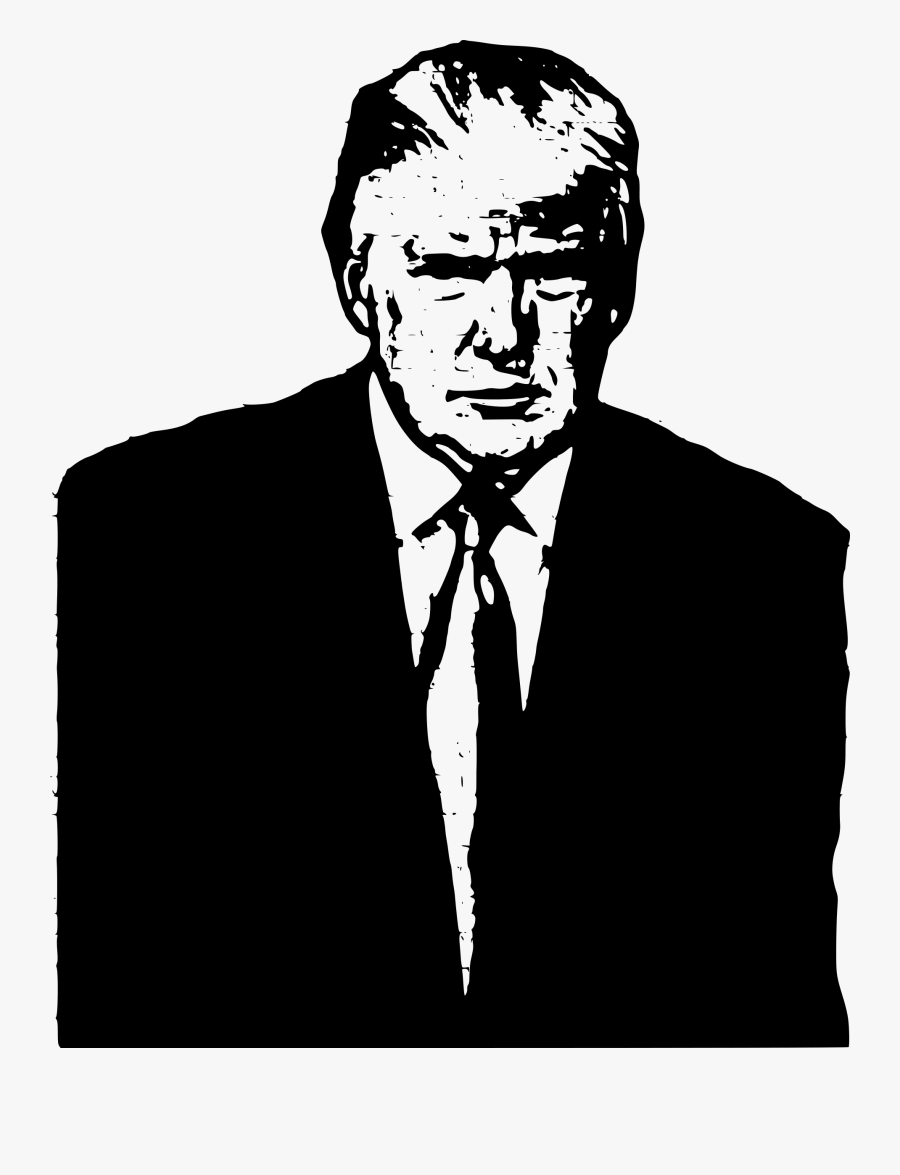 Clipart Trump Outline - Trump Black And White Png, Transparent Clipart