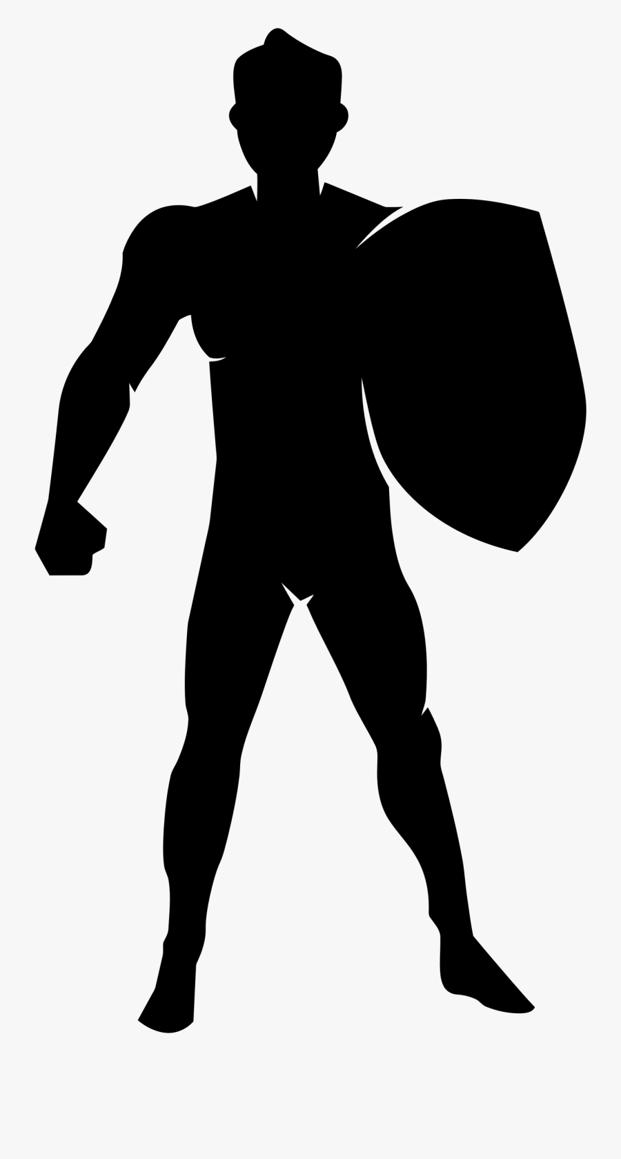 With Shield Big Image - Man With Shield Silhouette, Transparent Clipart