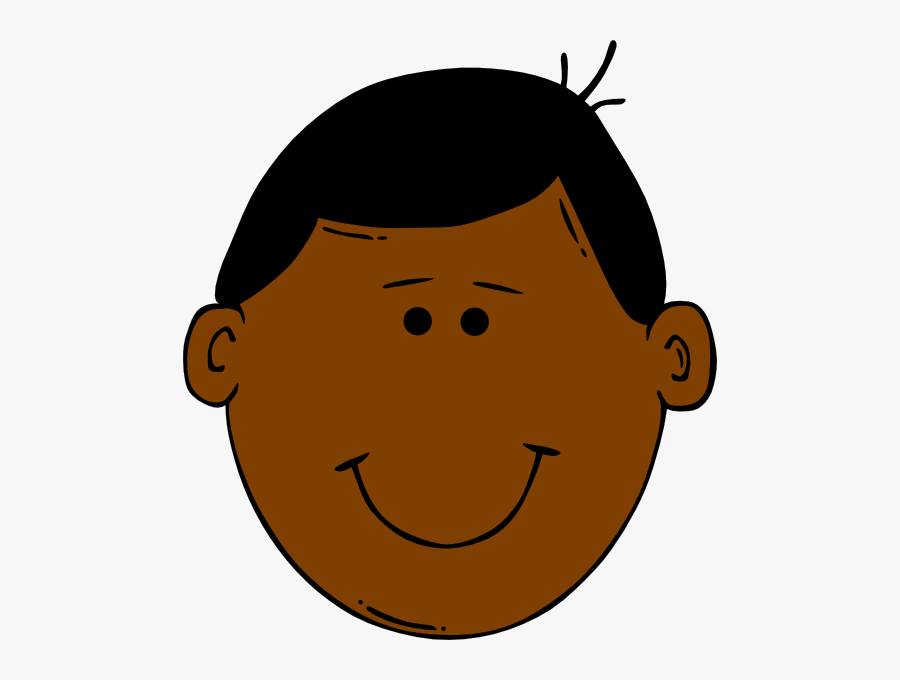 Brown Man Clip Art At Clker - Black And White Clipart Face, Transparent Clipart