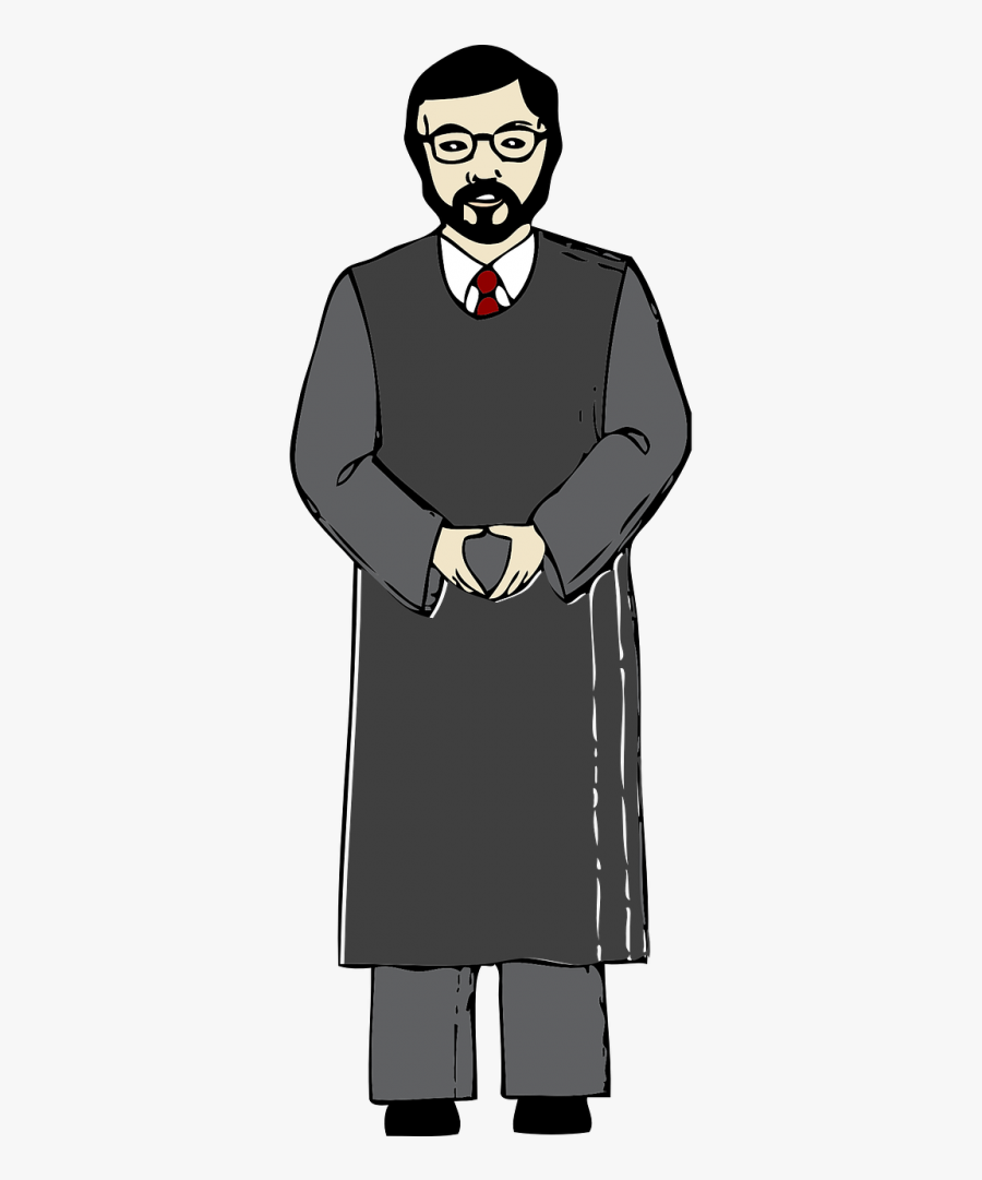 Priest Christian Cartoon Clip Art Robe Free - Judge Ito, Transparent Clipart