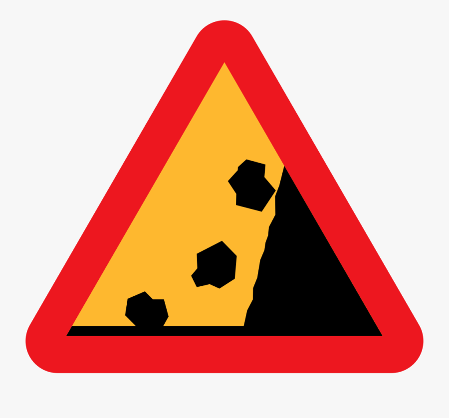 Falling Rocks From Rhs Roadsign - Landslide Logo Clip Art, Transparent Clipart