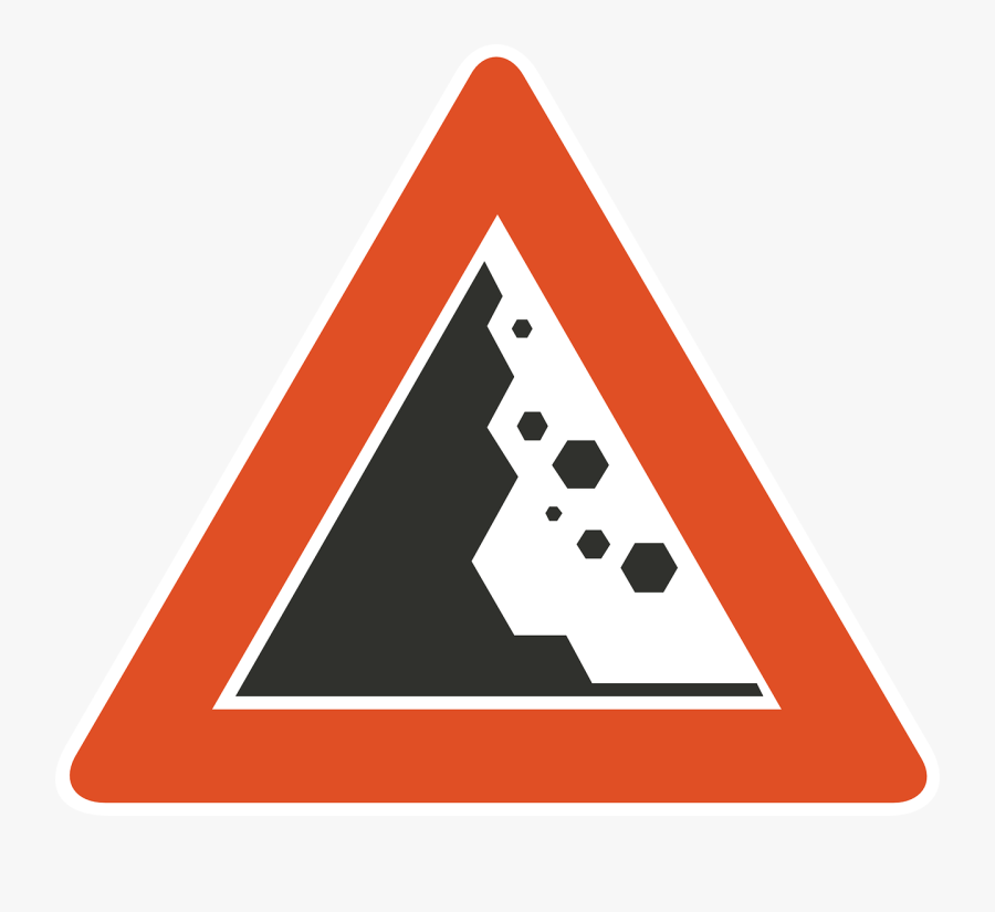 Falling Rocks Sign Transparent, Transparent Clipart
