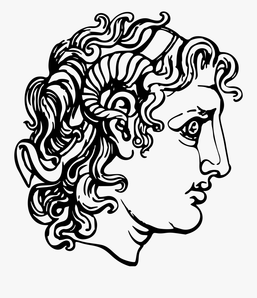 Collection Of Free Bust Drawing Easy Download On Ui - Alexander The Great Black And White, Transparent Clipart
