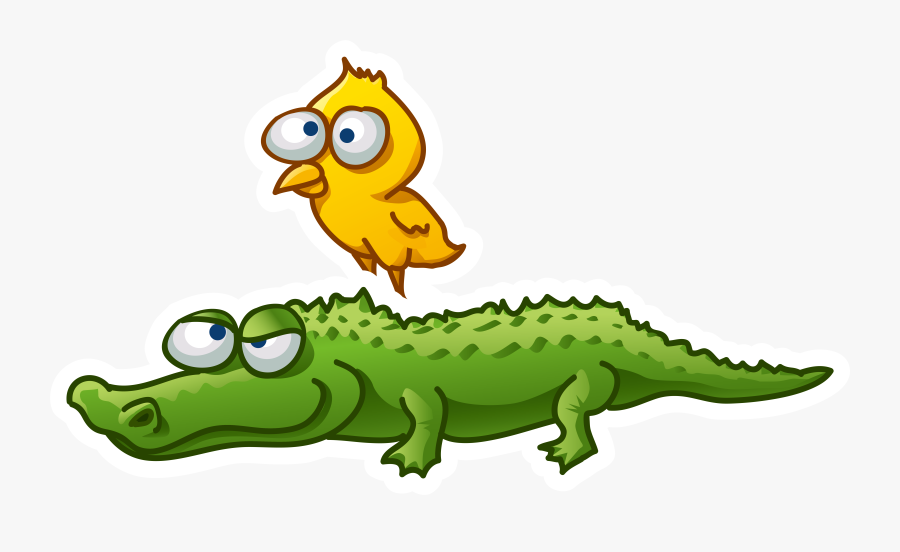 Nile Crocodile Clipart At Getdrawings - Alligator And Bird Cartoon, Transparent Clipart
