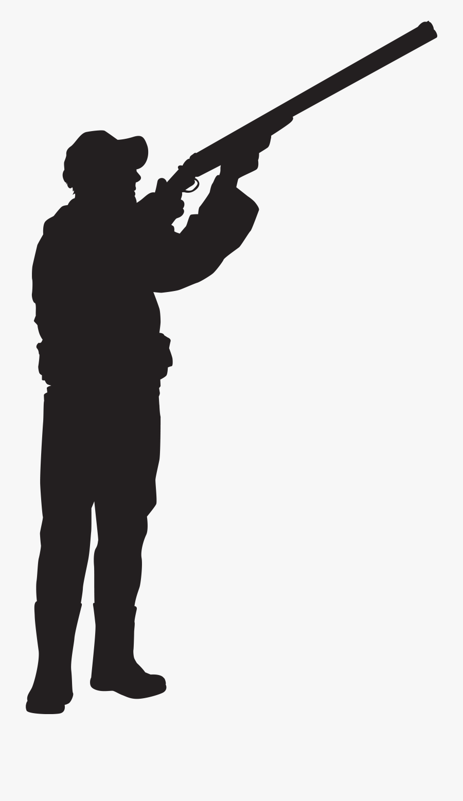 Silhouette Clip Art Hunter - Clay Pigeon Shooting Silhouette, Transparent Clipart