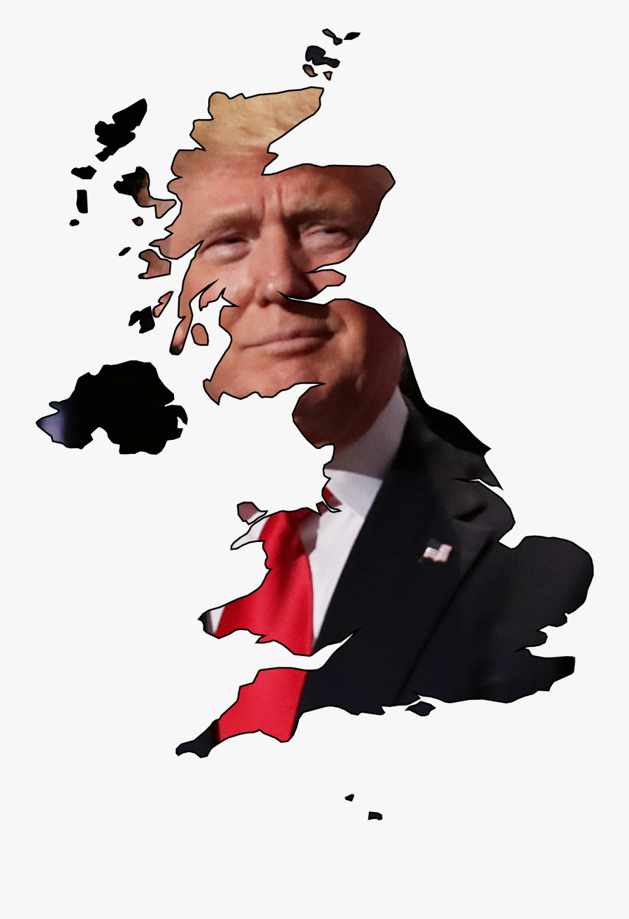 Donald Trump Clipart Character - White British Map Uk, Transparent Clipart