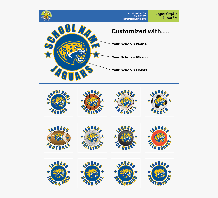 School Theme Jaguars, Transparent Clipart