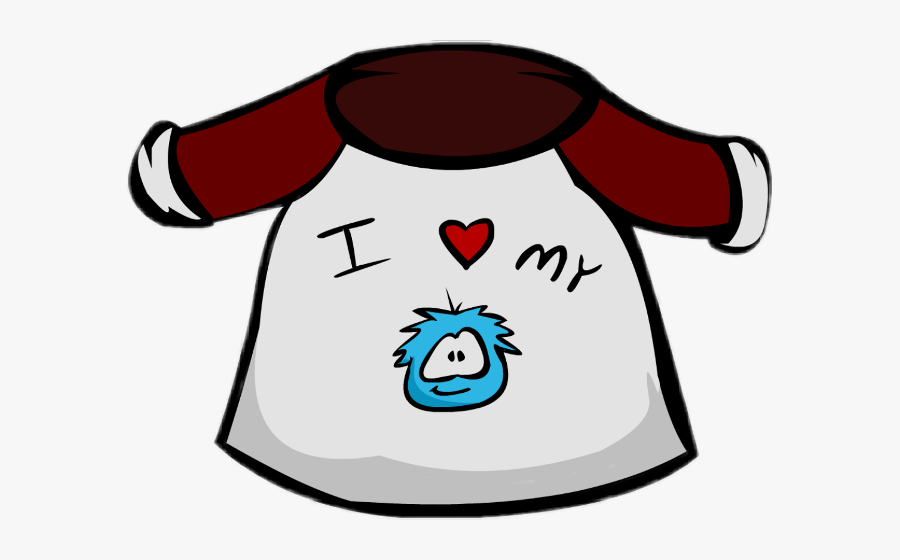 Club Penguin I Love Puffle T Shirt Clipart , Png Download - Club Penguin I Love My Puffle Shirt, Transparent Clipart