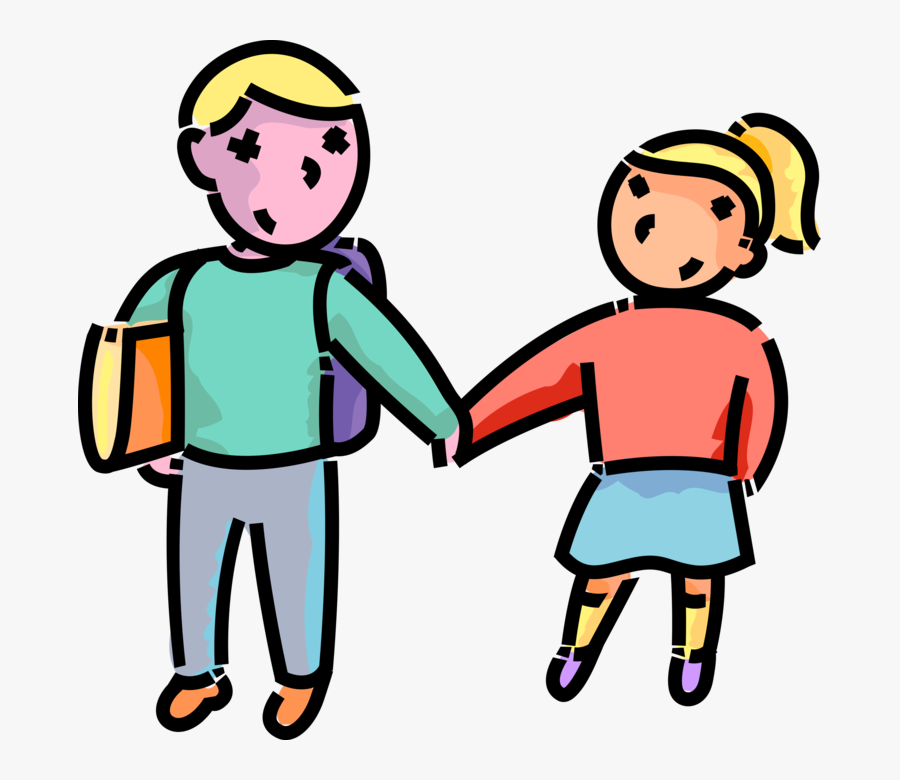 Transparent Students Walking Png - Brother And Sister Clipart Png, Transparent Clipart