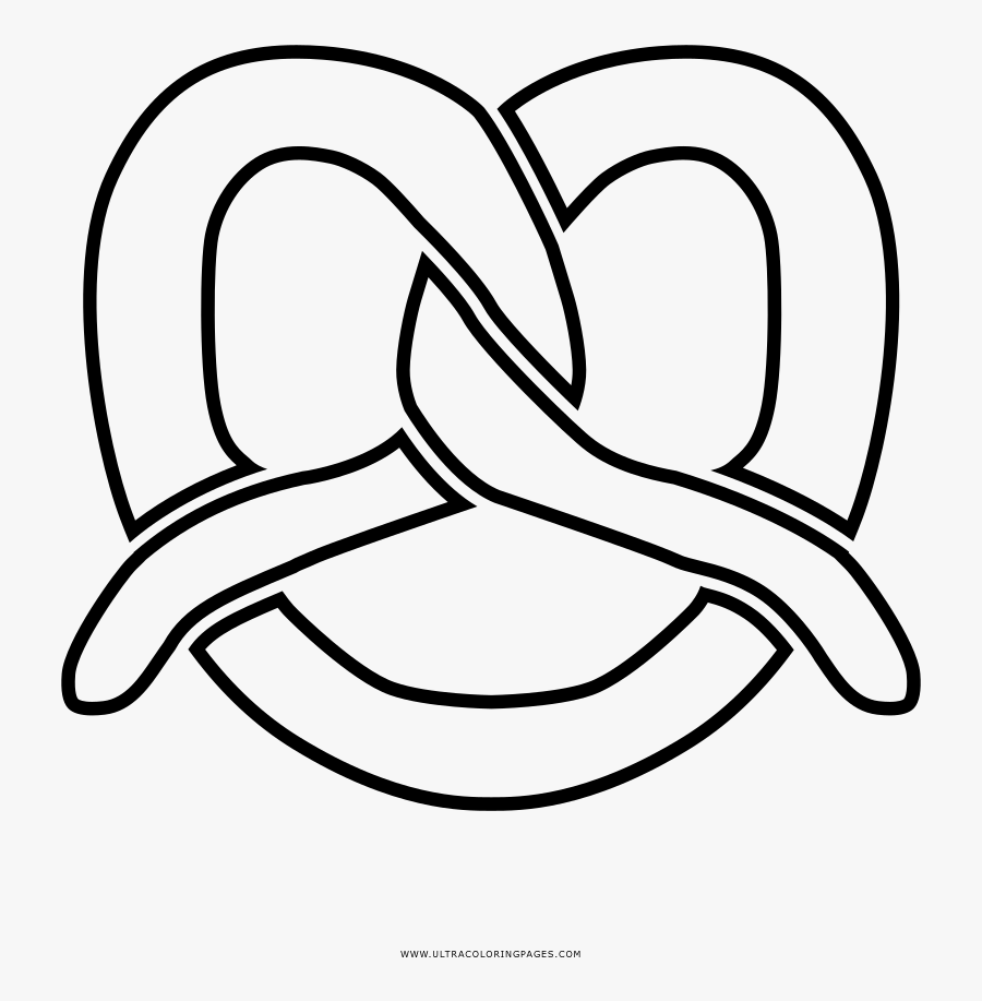 Transparent Pretzel Clipart Free - Pretzel Line Art Png, Transparent Clipart