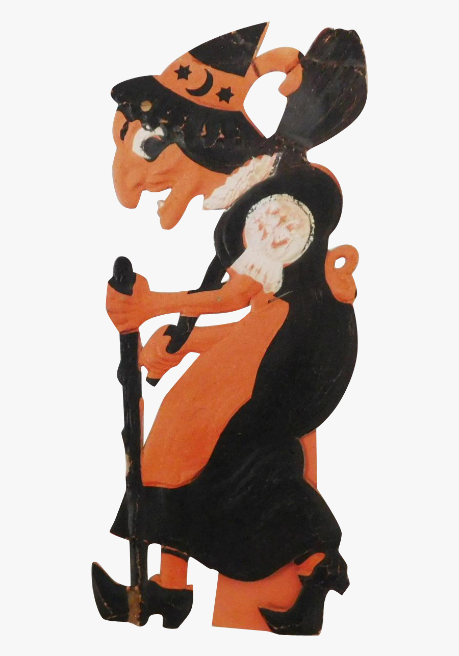 German Halloween Witch Die Cut, Transparent Clipart
