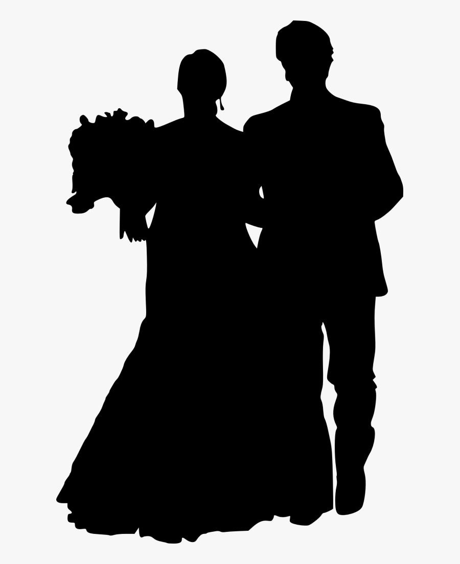 Transparent Skeleton Bride And Groom Clipart - Silhouette, Transparent Clipart