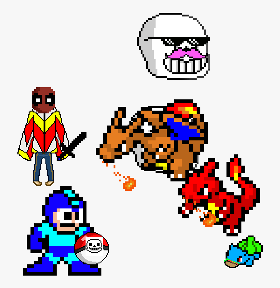 8 Bit Megaman Clipart , Png Download - Charizard Pixel Art Game, Transparent Clipart