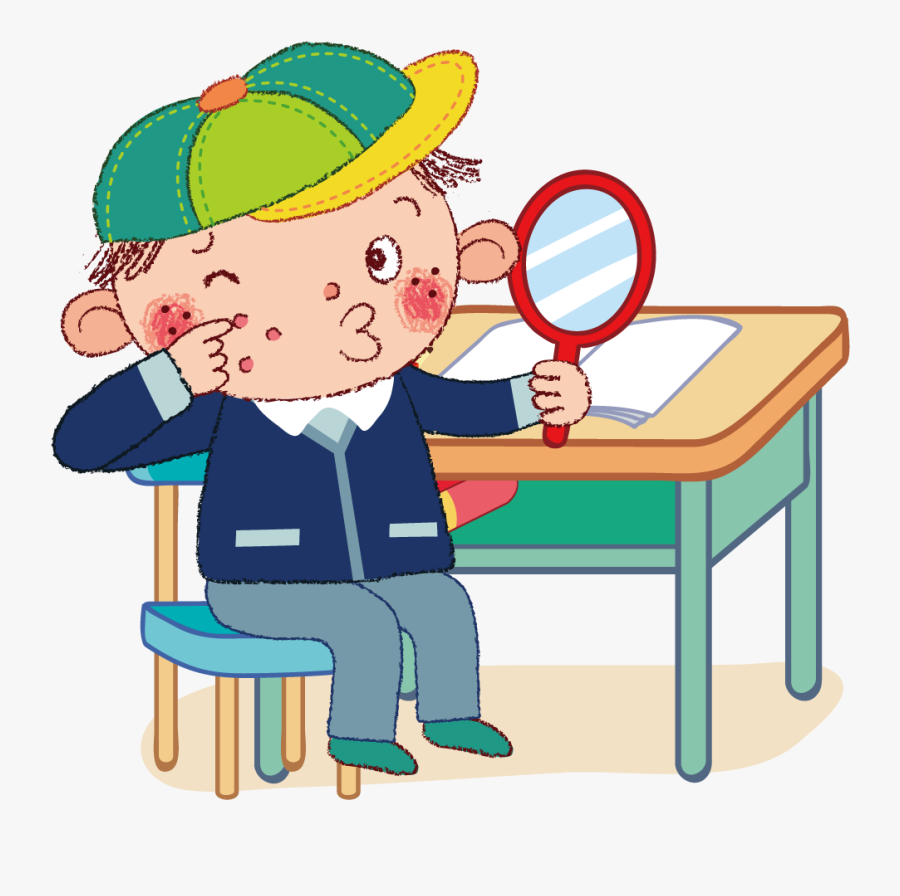 Student Teacher Mirror Campus - Desenho De Criança No Espelho, Transparent Clipart