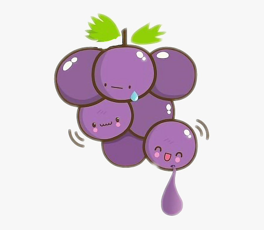 #sweet #cute #grape #family #freetoedit - Grape Chibi, Transparent Clipart