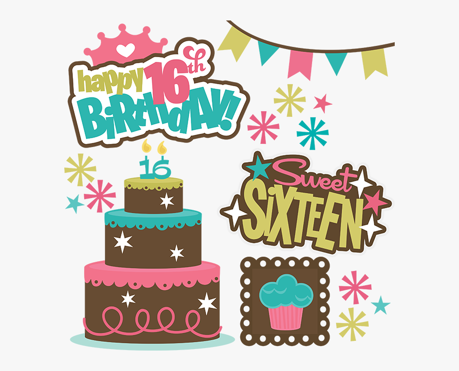 Happy Birthday 16th Girl, Transparent Clipart