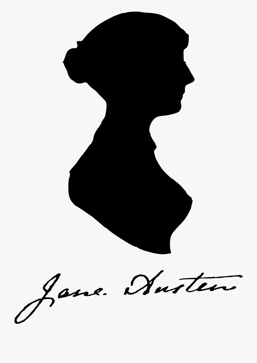 Jane Austen Silhouette, Transparent Clipart