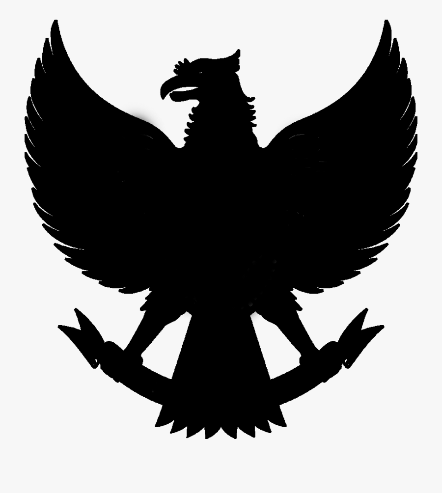 Emblem Of National Indonesia Garuda Flag Vektor Clipart - Garuda Pancasila Silhouette Vector, Transparent Clipart