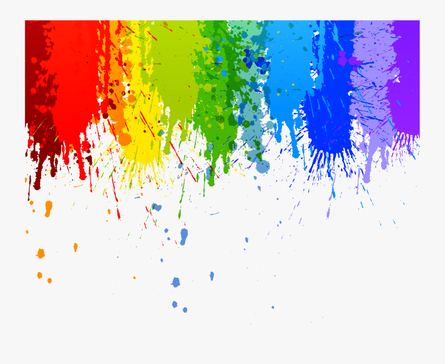 Transparent Color Paint - Rainbow Paint Splatter Png, Transparent Clipart