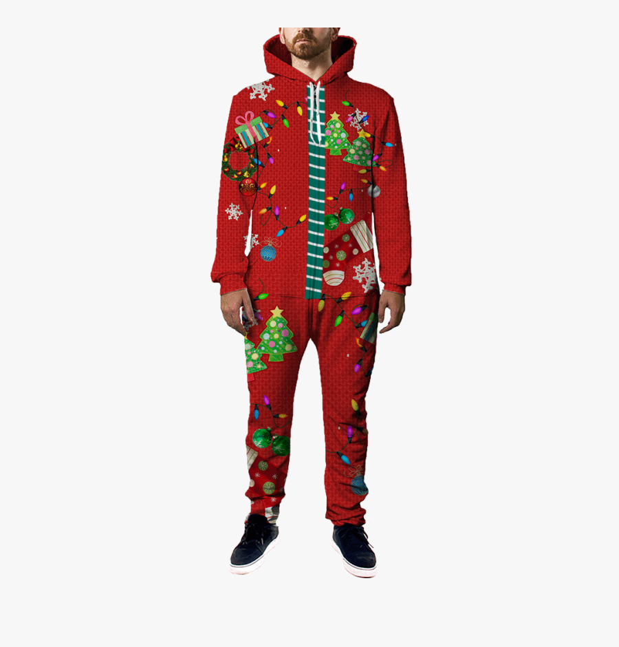 Classic Ugly Christmas Onesie - Christmas Suits At Sam's, Transparent Clipart