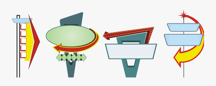 Vintage 50s Signs - Las Vegas Marquee Sign, Transparent Clipart